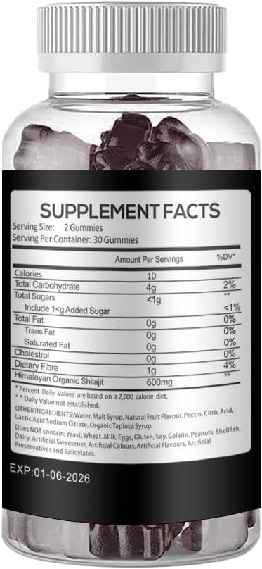 Shilajit Gummy Pure Himalayan Power for Energy, Focus & Vitality