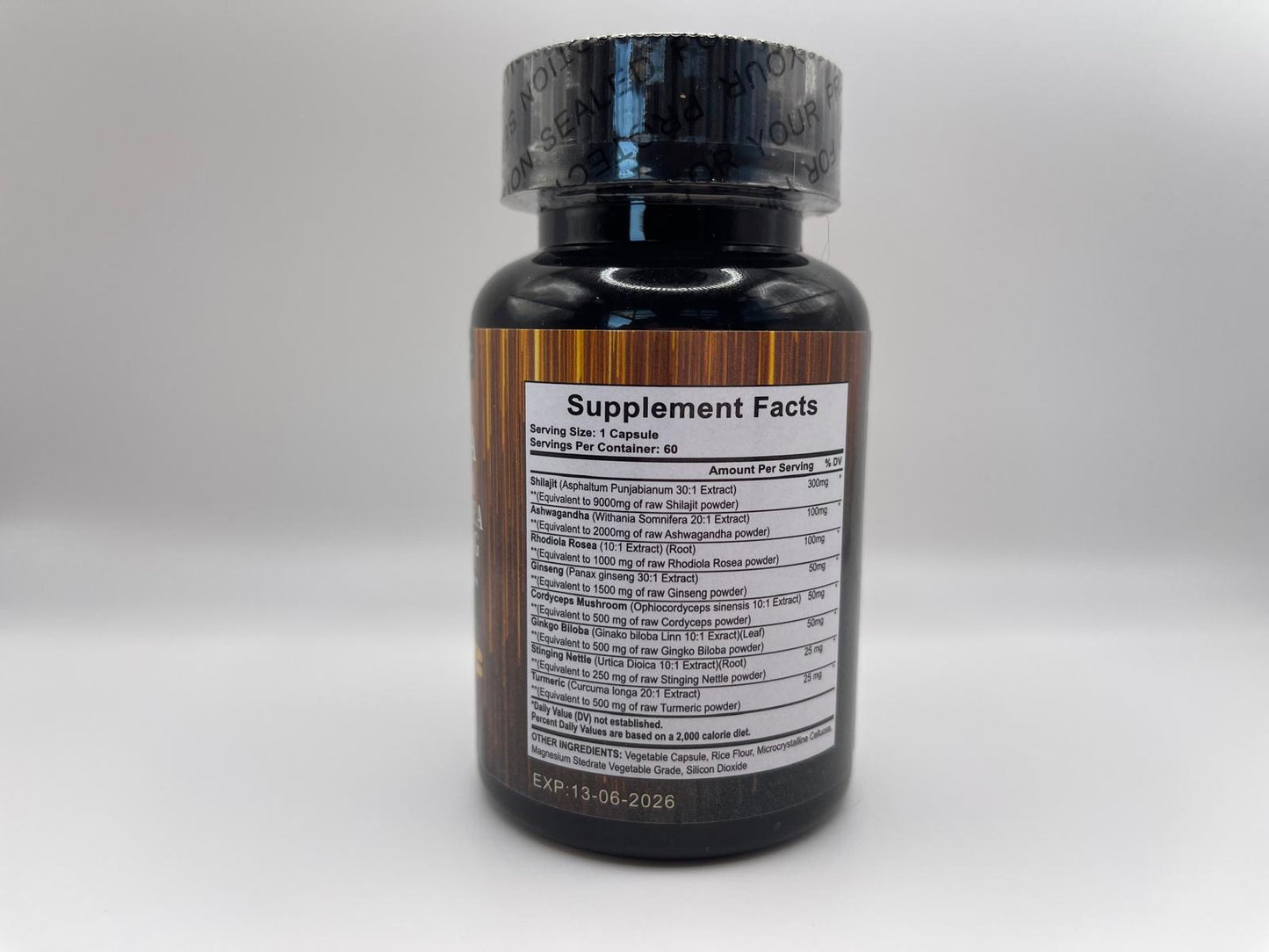 Shilajit capsules Supplement with Panax Ginseng (60 Capsules)