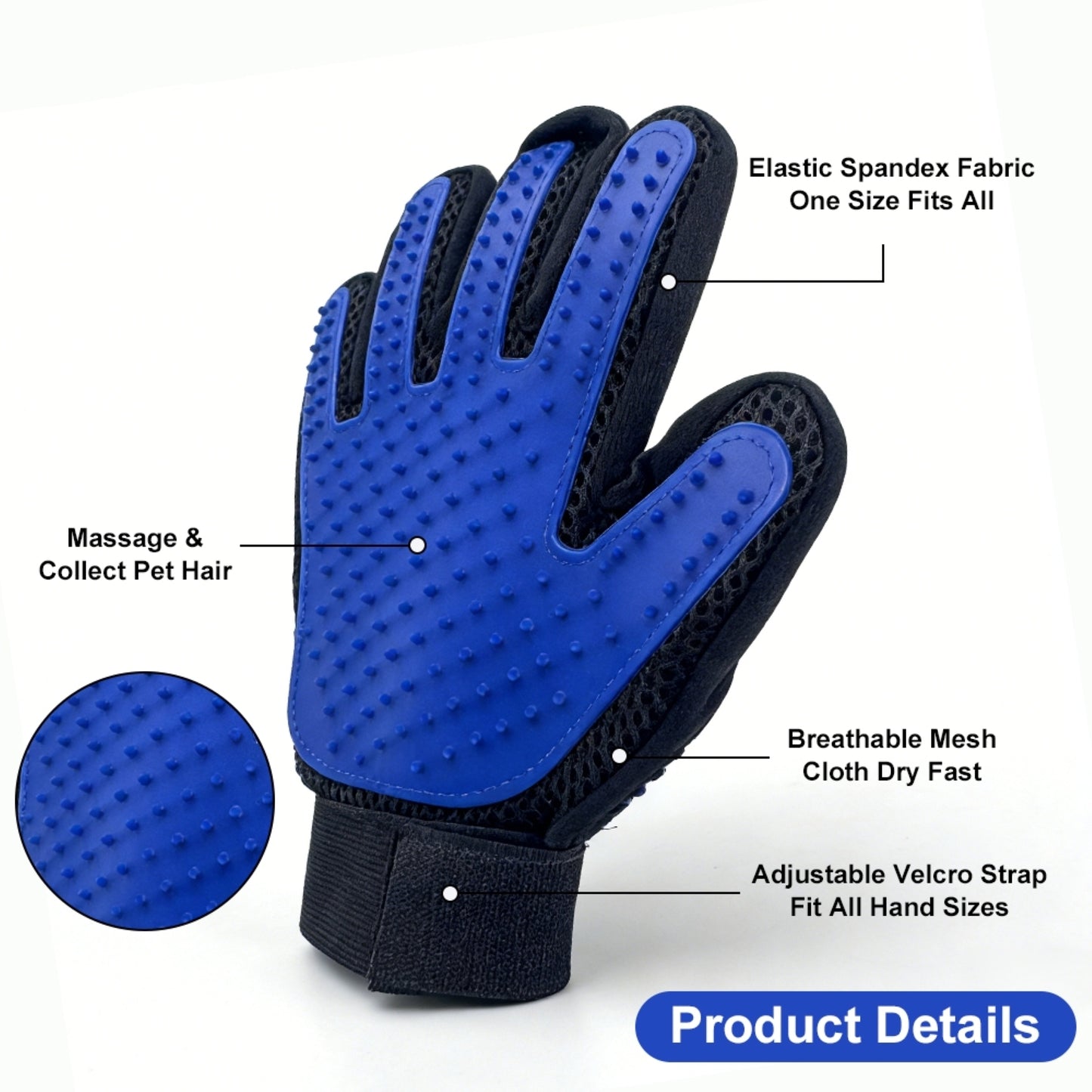 Sustainable Durable Pet Grooming Gloves