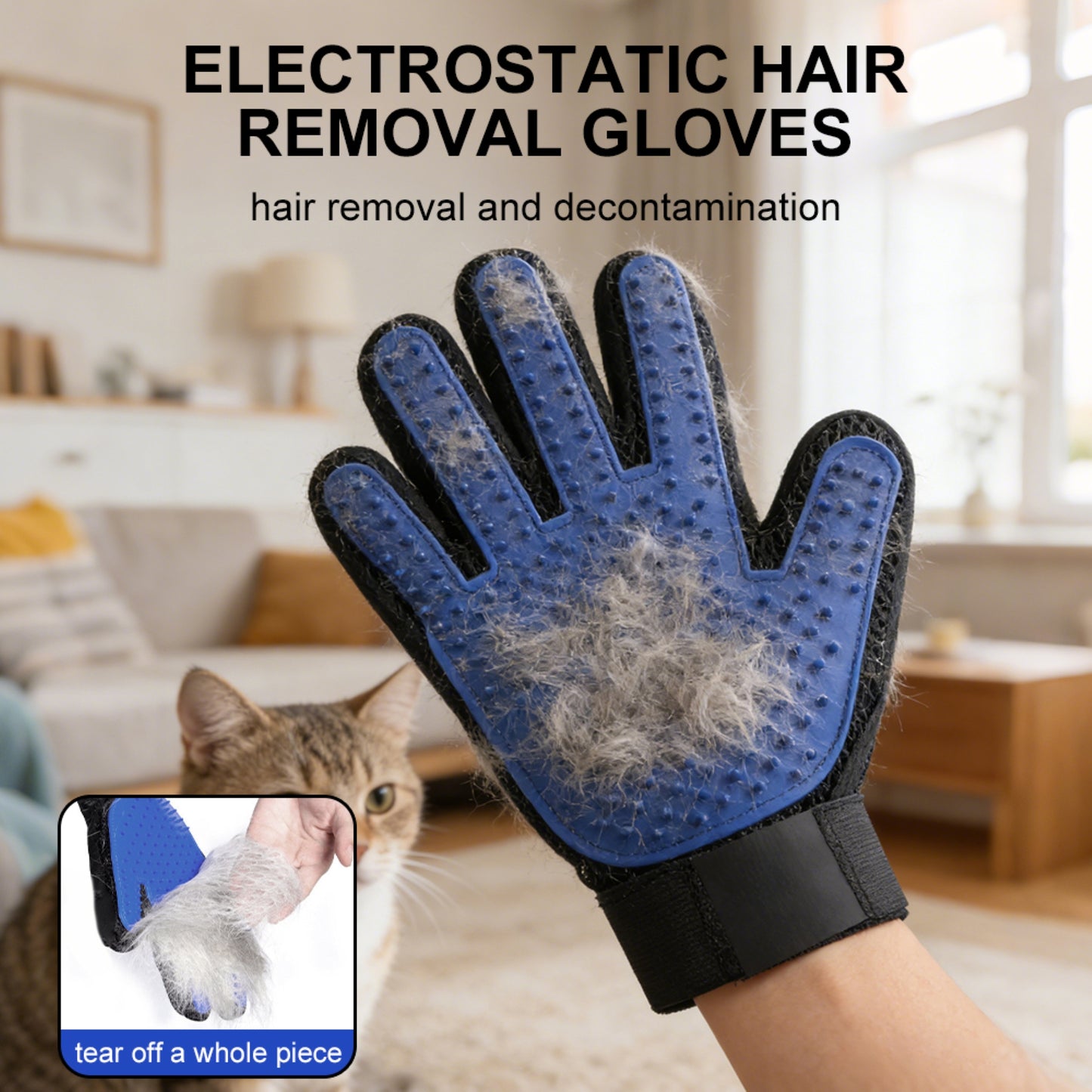 Sustainable Durable Pet Grooming Gloves