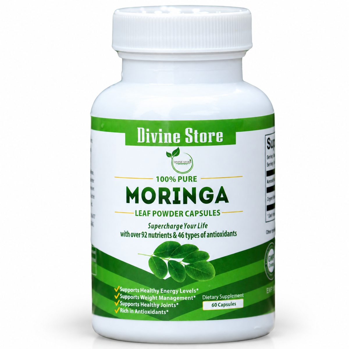 Organic Moringa Leaf Powder Capsules | 60 Capsules